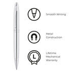 A.T. Cross Calais Ballpoint Pen - Polished Chrome-Cross products are unquestionably guaranteed against mechanical failure and all writing instruments are backed by a Lifetime Mechanical Warranty. 