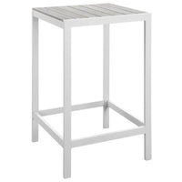 Modway Maine Outdoor Patio Bar Table - White Light Grey-Modern Outdoor Bar Table