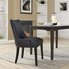 Modway Marquis Vegan Leather Dining Chair - Black-Solid Rubberwood Legs