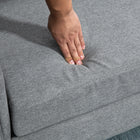 HOMCOM Loveseat Sofa with Curved Armrests - Light Grey-Eucalyptus wood and metal frame, supported by four robust rubberwood legs, ensures enduring strength
