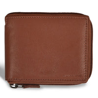 Champs Onyx Leather Zip Around Wallet - Brown-Leather Zip around wallet in gift box
