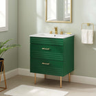 Modway Daybreak 24" Bathroom Vanity - Green/White-Rubberwood, MDF, Particleboard Construction