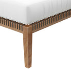 Modway Clearwater Outdoor Patio Teak Wood Ottoman - Grey/White-Assembly Required
