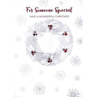 Mill Brook Studio Christmas Greeting Cards/Envelopes - 5-3/8" x 7-3/4" - For Someone Special: Silver Wreath & Berries - 18 Pack-Card shop quality greeting cards