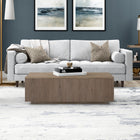 Hudson&Canal Reyes 48"W Rectangular Coffee Table - Antiqued Grey Oak-Features easy assembly