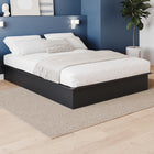 Nexera Valere Platform Bed - Queen Size - Black-Versatile Design for Timeless Appeal: This platform bed effortlessly transitions between different bedroom styles, offering a timeless and modern look. The painted top adds a touch of sophistication, maintaining a clean and inviting atmosphere