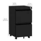 Vinsetto Steel Letter/A4/Legal Filing Cabinet with Lock - Black-5 wheels, 2 with brakes and a middle caster, for easy movement and safety
