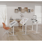 Uplite Mobile Electric Height Adjustable Standing Desk - White-Anti-Collision Function: Protecting the desk from accidental collision while rising up and down