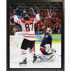 Frameworth Sidney Crosby Classic Series 2010 Olympics Golden Goal - Framed Canvas - 18.5" x 22.5"-Officially licensed Team Canada hockey canvas featuring Sidney Crosby's iconic 2010 Olympics Golden Goal