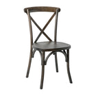 Flash Furniture HERCULES Series Stackable Early American Wood Cross Back Chair-400 lb. Weight Capacity