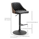 HOMCOM Adjustable Counter Height Swivel Bar Stools with Footrest - Black - 2 Pack-Lower foot rest prevents legs dangling around  
