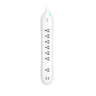 360 Electrical Idealist 3.4 7-Outlet Surge Strip with USB ports and 6-ft Cord - White-2 USB-A Ports - Provides 3.4A of charging power