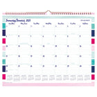 AT-A-GLANCE 2027 Carousel Stripes Monthly Wall Calendar - 11-7/8" H x 14-7/8" W - Bilingual-Page size: 11-7/8" H x 14-7/8" W