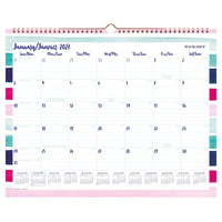 AT-A-GLANCE 2027 Carousel Stripes Monthly Wall Calendar - 11-7/8" H x 14-7/8" W - Bilingual-Page size: 11-7/8" H x 14-7/8" W