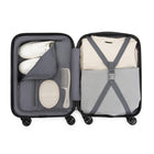 Bugatti Singapore Carry-on Hardside Luggage - Metallic Blue-Inside, you'll find a smartly designed interior with a dividing panel, practical mesh pockets, and tightening straps to keep your personal items organized and secure