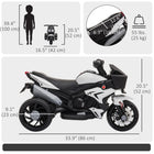 Aosom 6V Kids Electric Pedal Motorcycle with Music - White-This ride-on motorcycle can continually play for 45 minutes once fully charged 