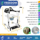 Mobile Patient Lift Freedom & Independence Electric Patient Lift - 34.5"- 42.5" Adjustable Height - White/Black-Comfortable and supportive with included safety strap