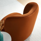 Modway Monroe Performance Velvet Accent Chair - Rust Walnut-Wooden Ball Feet