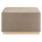 Modway Tilden Large 28" Square Performance Velvet Upholstered Ottoman - Taupe/Natural-Weight Capacity: 506 lbs.