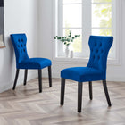 Modway Silhouette Performance Velvet Dining Chairs - Navy - 2 Pack-Dense Foam Padding for Comfort