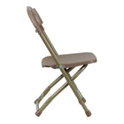 Flash Furniture Kids Brown Plastic Folding Chair, Gold Powder Coated Frame Finish, (YKIDBN)-Contemporary design