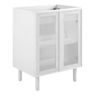 Modway Calla 24" Perforated Metal Bathroom Vanity Cabinet - White-Perforated Metal Doors