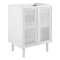 Modway Calla 24" Perforated Metal Bathroom Vanity Cabinet - White-Perforated Metal Doors