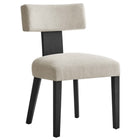 Modway Nalani Fabric Upholstered Dining Chairs - Heathered Weave Ivory/Black - 2 Pack-7