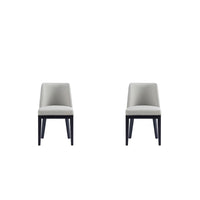 Manhattan Comfort Gansevoort 19" Modern Faux Leather Upholstered Dining Chair - Stone Grey - Set of 2-Modern Dining Chair for Dining Room and Task Use. Set of 2