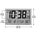 Marathon Slim-Jumbo Atomic Digital Wall Clock - Graphite Grey-SELF-SETTING/ADJUSTING - Using radio frequencies broadcast from NIST's colourado Atomic Clock