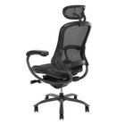 TygerClaw Professional Air Grid High Back Office Chair with Headrest, 26" x 16.1" x 30.7", Black-Grey Powder coated steel 350mm base & 60Rcastors