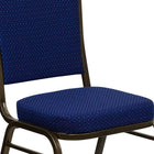 Flash Furniture HERCULES Series Crown Back Stacking Banquet Chair in Patterned Fabric - Gold Vein Frame - Navy Blue-Seamless Back Panel
