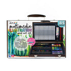 Art 101 Multimedia Illustration Wood Art Set - 85 Pieces Set-This set features our professional quality, alcohol-based Illy Markers, which come with a dual chisel and bullet nibs