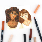 Tombow Dual Brush Pen, Portrait, 10/Pack-Bullet Tip creates consistent lines