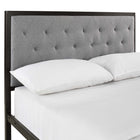 Modway Mia Fabric Full Bed - Brown Grey-Does not require a box spring