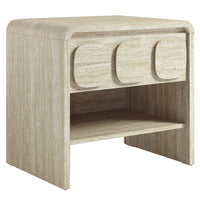 Modway Toscana 1-Drawer Nightstand - Travertine-Versatile End Table With Storage