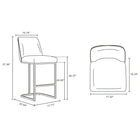 Manhattan Comfort Serena 17.71" Modern Leatherette Upholstered Counter Stool - Light Grey-Upholstered in Beautiful Leatherette with High Density Foam Filled Padding
