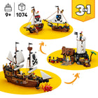 LEGO Creator Iconic Pirate Ship-Build and play with 3 playsets: a pirate ship, a castle or twin ships