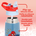 Danawares Marvel Spider-Man Double Wall Stainless Steel with Silicone Spout - 430 ml-The soft silicone spout is easy to drink from and gentle on kids' mouths