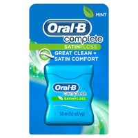 Oral-B Complete SatinFloss Comfort Grip Dental Floss - Mint - 50m-Floss releases a burst of mint freshness