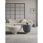 Manhattan Comfort Anderson Modern Leatherette Upholstered Coffee Table and End Tables - Cream and Grey - Set of 3-Coffee Table and End Table Feature Beautiful Ceramic Marble Table Top