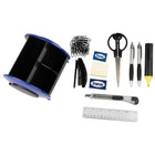 JAM Paper Desk Organizer Supply Set - 5 x 5 x 5 - Round - Blue-Quantity: One (1) Desktop Organizer & One (1) Set of Office Supplies