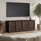 Hudson&Canal Morse Rectangular TV Stand for TV's up to 75" - Alder Brown-Clean with a soft, dry cloth and no harsh chemicals or abrasive cleaning materials
