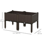 Outsunny 2-Piece Raised Garden Bed - 15.7" x 15.7" x 17.3" -Free combination design to fulfill various gardening requirements

