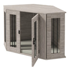 PawHut 41" Corner Dog Crate Furniture with Cushion - Walnut Brown-Colours: Walnut Brown, White, Cream 