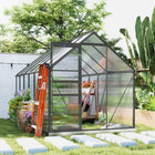 Outsunny 6' x 12' x 6.5' Polycarbonate Greenhouse - Charcoal Grey- Sliding door for convenient entry
 