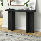 Hudson&Canal Dimitra 42"W Console Table - Black Grain-Finished in wood-look black grain