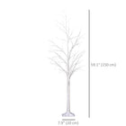 Outsunny 5' Artificial Birch Tree with 58 LED Lights - White-9.8ft power cable for wide scope of use 