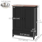 PawHut Dog Feeding Station with Storage, Adjustable Panel and Hooks - Black-Large top surface can be used for extra storage or display 