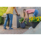 Suncast Trash Hideaway - Peppercorn-Exterior Size: 16.5 in. W x 16.75 in. D x 35.25 in. H.